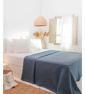 Koza Home Mare %100 Pamuklu Mavi Waffle Pike Çift Kişilik 230x245 7500A