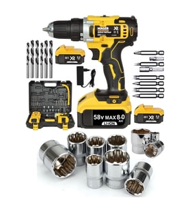 Metal Şanzımanlı 58W 8Ah Li-ion Şarjlı Vidalama Matkap