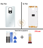 Xiaomi Redmi Note 9 Kutup Beyazı Arka Pil Kapağı Batarya Kapağı + Yapıştırıcı ve Vida Seti