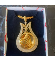 22 AYAR ALTIN KAPLAMA KADIN GOLD HALAT KORDON ZİNCİRLİ TUGRA KOLYE