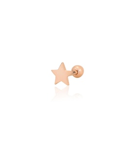 Gümüş rose yıldız modeli Tragus helix Piercing küpe SGTL12318ROSE