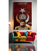 ABDÜL HAMİT HAN PORTRE Ev Duvar Salon Güzellik Salonu Ofis Dükkan Dekarasyon Kanvas Tablo