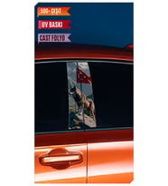 Araç Kapı Direk Kaplama Folyosu Türk Kurt Desenli (Sağ Sol Takım) (2 Adet) - 22x (Çok Renkli)