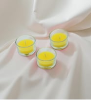 3'lü Aromatik Kokulu Mini Cam Mum (Sarı)