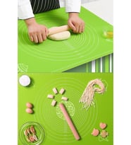 Çok Kullanışlı Pratik Hamur Açma Matı Büyük Boy Silikon Hamur Açma Matı 50x40 Cm Hamur Ölçekli Karışık Renkli