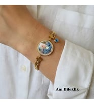 Anı Bileklik Taşlı fotograflı bileklik resimli bileklik  zincir çelik Hediye Kutulu Kişiye Özel Tasarım Anneye Hediye, Doğum Günü Hediyesi, Sevgiliye Hediye,Eşe Hediye