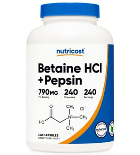 Betaine HCI + Pepsin 790 mg 240 Capsules