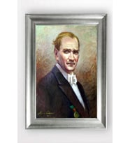 Gümüş Çerçeveli Atatürk Tablo a578