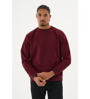 Süperlife Erkek Gri Bisiklet Yaka Ribanalı Regular Fit Sweatshirt spr26swk930 (Burgundy)