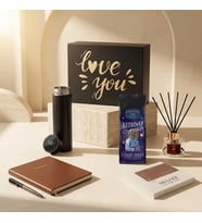 Kişiselleştirilebilir Seni Seviyorum Coffee & Love Edition Hediye Kutusu, Termos Defter Kalem Oda Kokusu