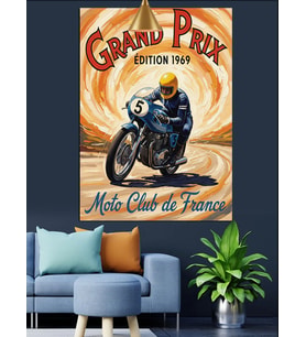 Motorsiklet Grand Prix posteri Dekoratif Kanvas - Mdf Ahşap Tablo