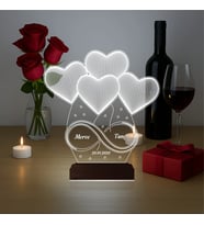 Luvivia Kalp Sevgiliye Hediye Kişiye Özel 3D Lamba - Masa Gece Lambası