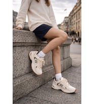 Muggo SHİFT Kadın Kalın Taban Bağcıklı Günlük Sneaker Spor Ayakkabı