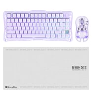 Gravastar V75 Manyetik Kablolu Gaming Klavye, M1 Pro Kablosuz Optik Mouse ve Mousepad Oyuncu Seti, Lavender Purple