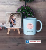 Anneye Doğum Günü Hediyesi Fotoğraflı Dekoratif Taş, Kupa Bardak Beyaz Hediye (Model 1)