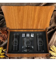 Vintage Tasarımlı Kişiye Özel Rakı ve Taşlı Viski Kadehi Seti
