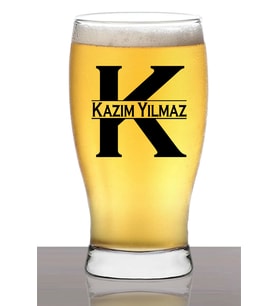 Kişiye Özel Baş Harf ve İsimli Bira Bardağı