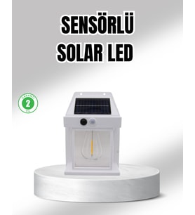 Güneş Enerjili Dış Mekan Sensörlü Duvar Lambası IP65 Su Geçirmez