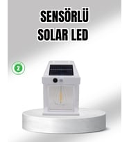 Güneş Enerjili Dış Mekan Sensörlü Duvar Lambası IP65 Su Geçirmez