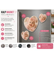 Kalp Fotoğraf Magneti Kız Bebeğe Kişiselleştirilebilir Sevimli Hatıra Hediyesi