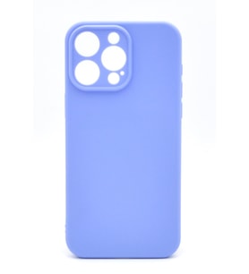 iPhone 15 Pro Uyumlu Düz Renk Esnek Yumuşak Silikon Kılıf  Rubber Açık Mor
