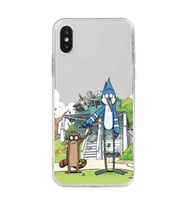 Iphone X ve XS Uyumlu Mordecai ve Rigby Tasarımlı Şeffaf Telefon Kılıfı