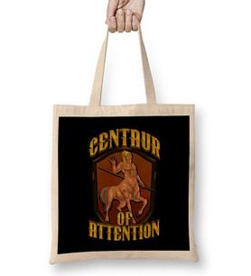 Funny Centaur of Attention Pun Greek Myth Fantasy Bez Çanta Uzun Saplı