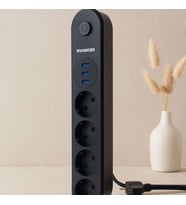 Termal Korumalı Anahtarlı 4'lü Uzatma Kablosu 3 USB 2 m