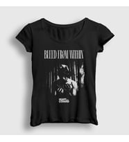 Presmono Kadın Siyah Coward Bleed From Within T-Shirt 520552tt