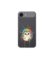 iPhone 17 Air ile Uyumlu Splash Kirpi Tasarımlı Şeffaf Silikon Kılıf