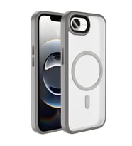 Apple iPhone 16E Uyumlu Kılıf Mat Arka Yüzey Wireless Şarj Özellikli Zore Flet M-safe Kapak (Gri-Gri)