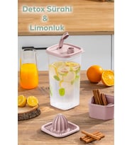 Porsima 1110-5 Sızdırmaz Kapaklı Detoks Sürahi - Matara - Limonluk - Şerbetlik - Suluk Şeffaf Pudra 2lt