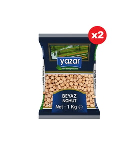 Yazar 12 MM  Beyaz Nohut 1 KG x 2 Paket