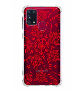 Samsung Galaxy M31  Köşe Korumalı Antişok Kapak Nostalji Desen Tasarımlı Şeffaf  Kılıf