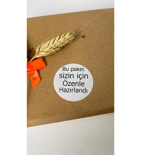 Bu Paket Sizin İçin Özenle Hazırlandı Siyah Yazılı Yuvarlak Etiket 5x5 cm 100 adet