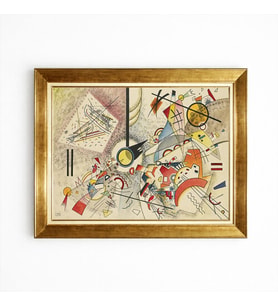 Tablore Modern Soyut Geometrik Sanat Kandinsky Tarzı Altın Çerçeveli Salon Duvar Tablosu