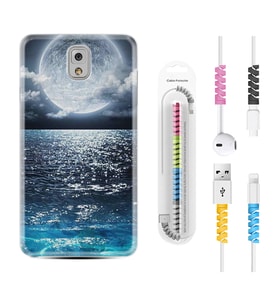 Samsung Note 3 4 5 8 9 20 Ultra 10 Lite Kılıf Kablo Koruma Spiral Silikon Great Moon 1301