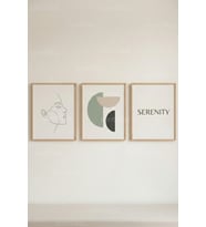Serenity Minimal İnsan Figürü 3’lü Ahşap Çerçeveli Tablo Seti