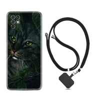 INFINIX Note 11 Pro Note 10 Hot 9 Play Kılıf Boyun Askılı Silikon Flowers Cat 1345