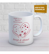 Kişiye Özel İsim Yazılabilir Sevgi Temalı Kupa Bardak