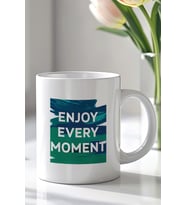 Motivasyon Yazılı 330ml Baskılı Beyaz Seramik Kupa Bardak