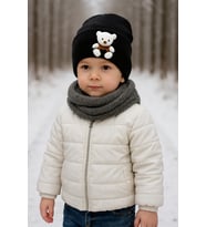 PELUŞ AYICIKLI ÇOCUK KIŞLIK BERE