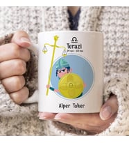 Kişiye Özel Terazi Burcu Erkeğe Hediye Kupa Bardak