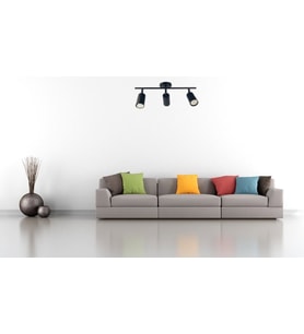 RİOLİGHT LED SPOT,LED AVİZE SİYAH GÖVDE 3XGU10 DUYLU GÜN IŞIĞI 360 DERECE HAREKETLİ BAŞLIK SPOT