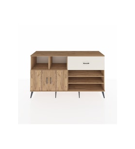 Kronos Konsol 6 Raflı Tek Çekmeceli 2 Kapaklı 176x59x99 Çam-Çam/Aytaşı