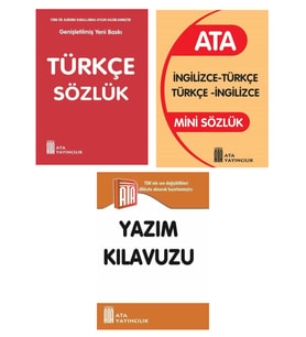 Mini Türkçe Sözlük- İngilizce Sözlük -Yazım Kılavuzu(Plastik Kapak) (Karışık)