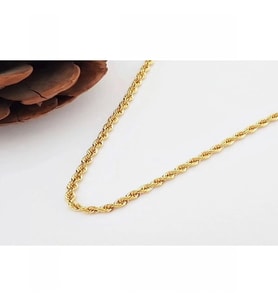 Burgu Halat Erkek Çelik Zincir Kolye 2.5 mm Altın Renk