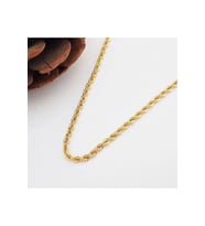 Burgu Halat Erkek Çelik Zincir Kolye 2.5 mm Altın Renk