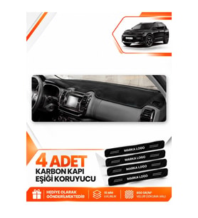 CITROEN C5 AİRCROSS (2018-2026) Uyumlu Ön Torpido Koruma Kılıfı Halısı - Siyah