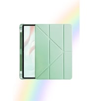 Galaxy Tab A9 8.7 İnç 2023 Uyumlu Fuchsia Kalem Bölmeli Akıllı Tablet Kılıfı (Açık Yeşil)